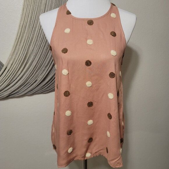 Blu Pepper Polka Dot Tank Top Sz S - Picture 1 of 4